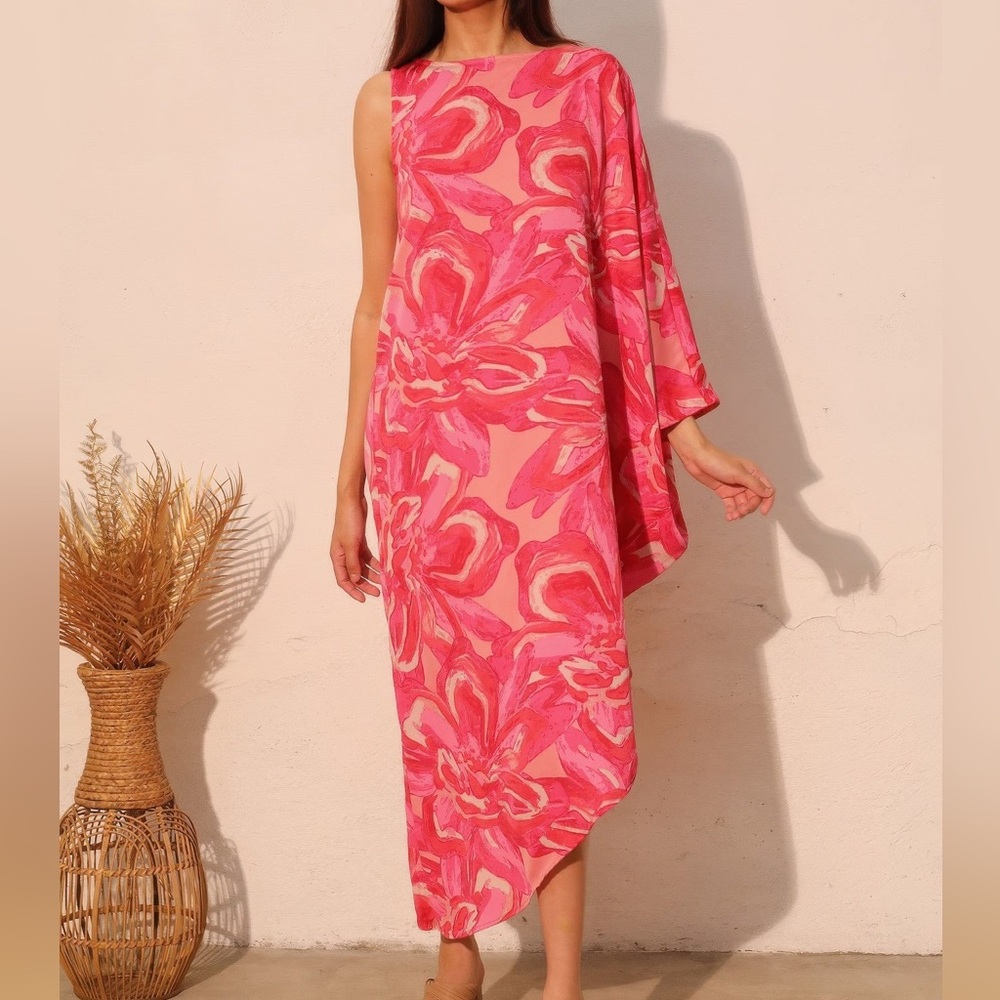 Chasing Petals One Sleeve Dress